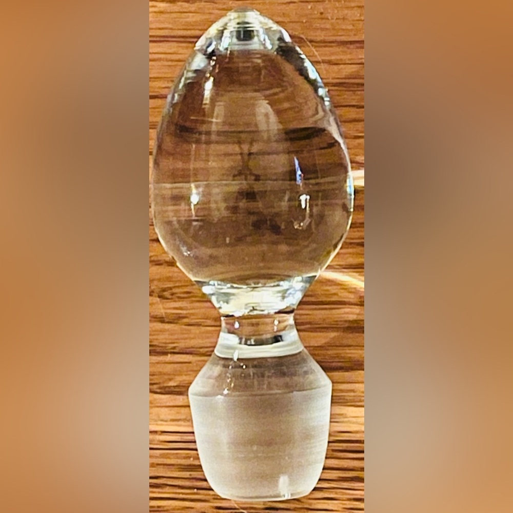 Glass Crystal Stopper Carafe Bottle Vintage Art Deco Handmade France, N9234
